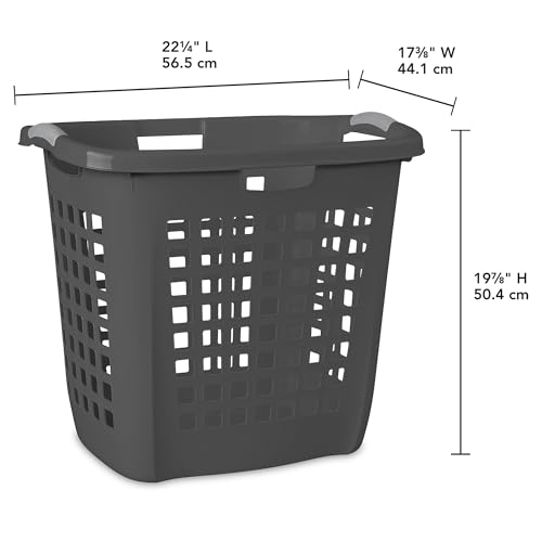 Sterilite 4-Pack 2.1 Bushel Ultra Easy Carry Hamper, Laundry Basket Organizer, Flat Gray - Large Plastic Clothes Bin for Home, Dorm, Bathroom, and Bedroom Organization - color: Flat Gray