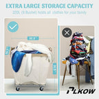 PLKOW Laundry Cart with Wheels 320L Large Rolling Laundry Cart for Commercial/Home, Rolling Laundry Basket with Steel Frame and Waterproof Lining, 9 Bushel, 32.3L x 19.7W x 30.7H Inch, Beige - color: Beige-320L