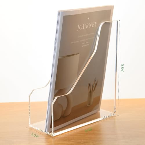 Acrylic Magazine File Holders, Classroom Organization and Storage, Clear Bookend File Sorter, Desktop File Organizer, Magazine Holder Rack for Classroom, Home, and Office - size: 1 Sections, A4