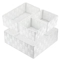 Posprica Woven Storage Box Cube Basket Bin Container Tote Organizer Divider for Drawer,Closet,Shelf, Dresser (White) - color: White