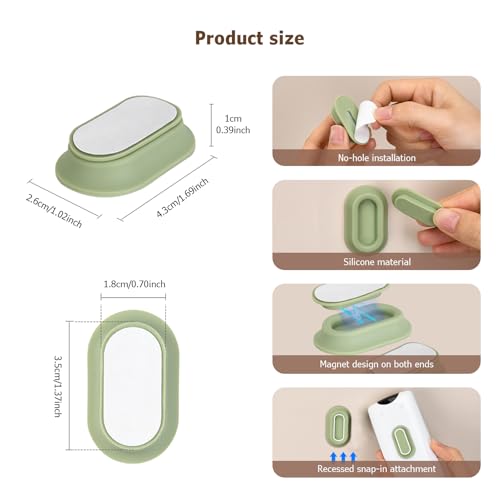XYOFUN Magnetic Remote Control Holder Wall Mount - 6 Pcs No Drill Self-Adhesive Organizer for Air Conditioner & TV Remotes, Storage Caddy for Televisions Backside - White&Black&Pink&Green - color: White&Black&Pink&Green