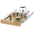Sikarou Pull Out Cabinet Organizer,Heavy-Duty Slide Out Shelf, Wood And Wire Basket, Pull Out Drawer for for Kitchen Under Sink Space, Pantry, Bathroom (11 * 21 WM) - size: 1-TIE 11*21 WM