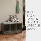 ClosetMaid 1633 Cubeicals 3-Cube Storage Bench, Dark Cherry with Gray Cushion - color: Dark Cherry With Gray Cushion