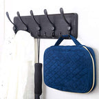 SKOLOO Rustic Wall Mounted Coat Rack: 16" Stud Spacing, Pine Real Wood Plank Wall Coat Rack with 5 Triple Hooks, Farmhouse Coat Hanger Wall Mount for Hanging Backpack Jacket Coat Hat - color: Black Plate & Black Hook, size: 1 Item-5 Hooks