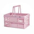 20 Liter Folding Storage Basket, Collapsible Plastic Folding Box, Storage Crates for Home, Office, Garage (Pink) - color: Pink