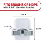 Command Broom Grippers, 3 Hangers and 6 Strips, Damage-Free Mop and Broom Holder Wall Mount, Household Cleaning Tool Organizer for Kitchen, Laundry Room, Closet, Holds up to 4 lb (Pack of 3) - size: Large (Pack of 3)
