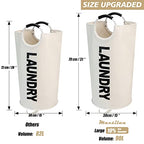 Maxsilan 90L Large Laundry Basket, Freestanding Tall Clothes Hamper, Collapsible Laundry Bag, Beige - color: Beige, size: 90L