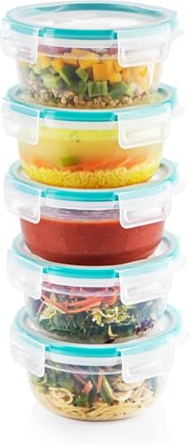 Snapware Plastic Total Solutions (5-Pack, 3.8 Cup) Food Storage Containers Set, Airtight & Leakproof Plastic Locking BPA-Free Lids, Freezer Dishwasher Microwave Safe - size: 5 Pack, style: 3.8 Cup