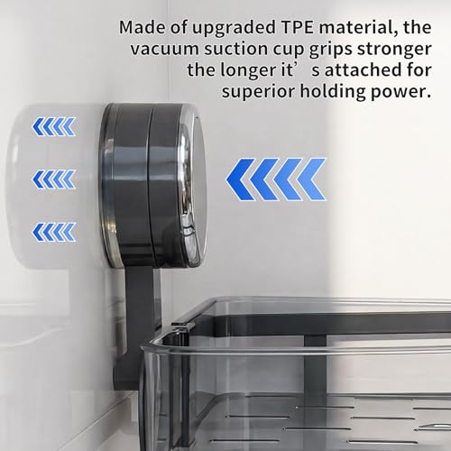 Suction Cup Corner Shower Caddy, Shower Caddy Basket with Powerful Suction for Bathroom, Waterproof & Rustproof Organizer for Bathroom Storage, No-Drilling Removable - 1 Pack - color: Gray1
