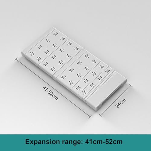 Expandable Closet Shelves Organizers, Heavy Duty Adjustable Wardrobe Tension Shelf Rod DIY Cabinet Holders Storage Rack Divider Separator for Kitchen Bathroom Bedroom Garage - color: Width 24cm, size: Length 41-52cm