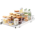 VEVOR 11" Wx21 Dx2.5 H Pull Out Cabinet Organizer, Heavy Duty Slide Out Pantry Shelves, Steel Roll Out Drawers, Sliding Drawer Storage for Home Under Sink, 13.5" Wx22 Dx7 H Install Size for Cabinet - size: 12.6"Wx21"D