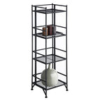 Convenience Concepts Xtra Storage 4 Tier Folding Metal Shelf, Black - color: Black