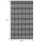 SAVERHO 42 Pocket Classroom Pocket Chart for Cell Phones and Calculator,Clear Cellphone Pocket Chart for Classroom with Number Sticker and hooks (Grey-42 Pockets) - color: Grey-1pack of 42pockets