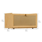 Trironsun Rattan Bamboo Bread Box for Kitchen Counter Large Capacity Bread Storage Bin Farmhouse Bread Storage Container Rustic Bread Holder (Natural Bamboo) - color: Natural Bamboo