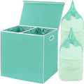 Simple Houseware Double Laundry Hamper with Lid and Removable Bags, Turquoise - color: Turquoise