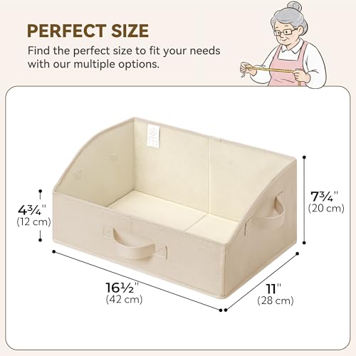 GRANNY SAYS Closet Shelf Baskets, Storage for Purses, Trapezoid Closet Storage Bins, Closet Organizers and Storage for Shelves, Clothes, Toys, Towels, Khaki, 3-Pack - color: Khaki, size: 16½"L x 11"W x 7¾"H
