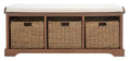 Safavieh American Homes Collection Lonan Grey and White Wicker Storage Bench - color: Sepia