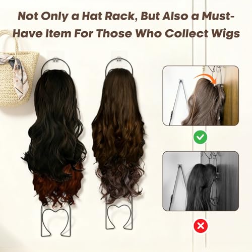 LINFIDITE 10 Pack Hat Rack for wall hat organizer for baseball caps Over Door cap hat hook storage holder hanger display Closet wig stand storage w Hanging Hook Black - color: 10pcs Black, size: Heart Ring