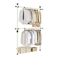 PRINCE HANGER Heavy Duty Adjustable Garment Rack – One Touch System for Easy Assembly, 352 LBS Load Capacity, Freestanding Metal Wardrobe Closet Rack Ivory (Width Adjustable, PHUS-0023) - color: Ivory
