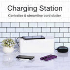 Oxford Cable Management Boxes, 3 Pack, Small, Medium, Large, 15 Cable Ties (Hook & Loop, Silicone,Twist Ties), Power Strip Organizer, White (27800)