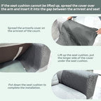 MEHIDFY Sofa Arm Cover, Waterproof Couch Armrest Protector, Anti-Slip Sofa Cover, Remote Holder for Armchair, Recliner Caddy with 3 Pockets for TV Remote, Phone, Pad, Pen, Book(Grey 2pcs) - color: Grey
