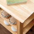 XKZG Storage Bench Wooden Shoe Rack Bench Simple Style Wood Entryway Bench (Natural,47.2") - color: Natural, size: 47.2"W x 11.8"D x 16.5"H