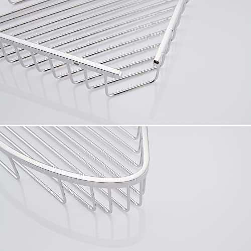 Bathroom Shower Caddy Corner Shelf, Corner-Hollow Design, Ultra Sturdy Rust-Proof Stainless Steel Shelf Organizer Shampoo Holder, Wall Mounted Storage Rack for Bathroom, Polished Chrome - color: Chrome, size: Hollow Corner (1 Pack)
