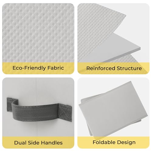 Cupic Cupid Storage Bins Closet, Fabric Closet Organizers and Storage, 6-Pack Baskets for Organizing, Large Storage Boxes with Handles for Clothes and Toys, Light Gray - color: Light Gray, size: 6-Pack