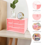 Mini Desk Drawer Organizer with 6 Clear Drawers - 7" x 3.9" x 4.7" Small Plastic Storage Box for Office, Classroom, Crafts, and Home Desktop Organization