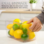 Set of 6 Clear Plastic Storage Bins With Handles, Containers To Organize Pantry, Fridge, Cabinet, Kitchen, Countertop, Closet, Cupboard, Home Organization and Storage - style: 6 pack