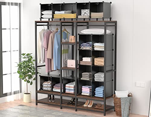 Closet Organizers and Storage, 12 Cube Storage Organizer, Portable Closet Organization Clothes Shelves for Kids, Closet, Bedroom, Bathroom, Office, Black - color: Black