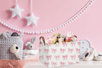 Sanjiaofeng Rectangular Kids Basket Pink Storage Bins,Girls Storage Baskets with Handles.Clothers,Toys,Books,Kid's Gifts Storage. (Pink Bowknot) - color: Pink Bowknot