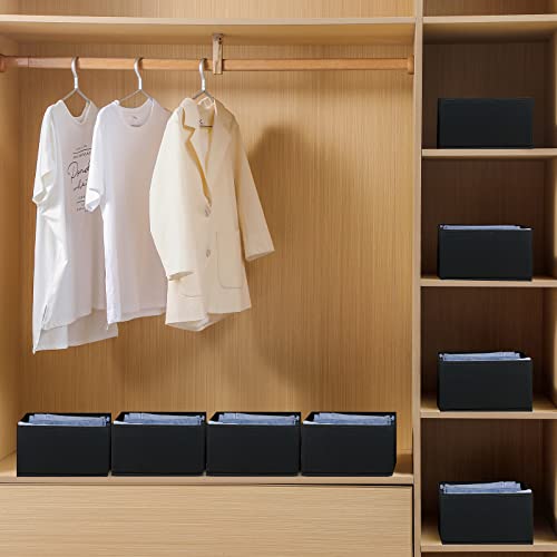 Jeans Drawer Organizers for Clothing, 5 Compartment Wardrobe Storage Box, Washable Clothes Organizer for Folded Clothes, Jeans, Pants, Leggings, t-shirts(Black) - color: Black