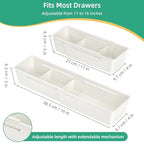 Desk Drawer Organizer Tray, 4 Pack Expandable Drawer Organizer with Dividers Adjustable, Bathroom Organizer Bins for Junk, Office, Makeup, Kitchen Utensil - style: Expandable