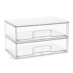Sorbus Acrylic Storage Containers - 2 Pack, Stackable Storage Bins Set for Bathroom Organization - Clear Acrylic Drawer Organizers - Makeup Case Pull-Out Drawers (12.1’’ Wide) - size: 2 Pack, 12.1’’ Wide