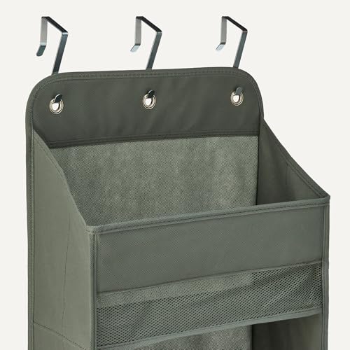 Amazon Basics 5 Tier Over the Door Hanging Shoe Organizer, Large Capacity, Space Saving, 6.4 x 54.5 x 14.9 in, Dark Grey