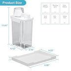 61OZ Laundry Detergent Dispenser Container, 2 Pack Liquid Laundry Dispenser, Plastic Detergent Dispensers for Laundry Powder/Fabric Softener with Tray 6 Labels, Clear - color: 2Pack 61OZ With Tray