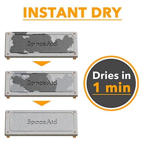 SpaceAid DryingNeat Sink Organizer, Instant Dry Sink Caddy Organizers, Kitchen Sponge Soap Holder Dispenser, Countertop Fast Drying Rack (Bamboo Feet, Gray) - color: Gray
