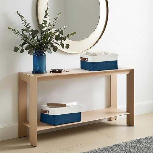 DECOMOMO Small Storage Basket, Closet Storage Bins, Baskets for Organizing Shelves (Navy Blue & White, Small - 6 Pack) - color: Blue Navy and White, size: Small/6P