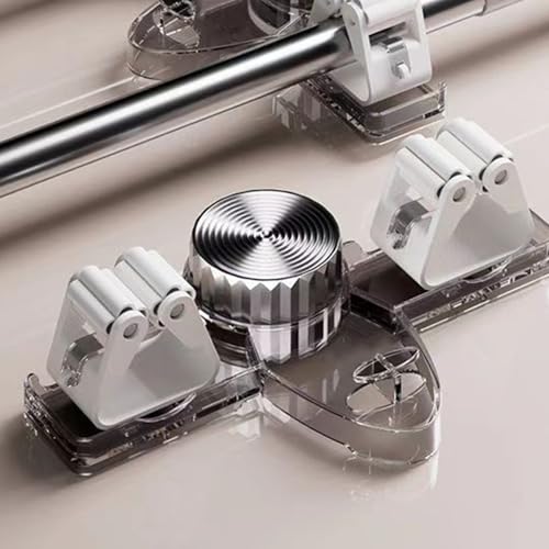 Suction Cup Mop Holder | Broom Mop Hanger,Utility Rack, Tool Organizer Rack, Gripper for Home Kitchen Garden Laundry Garage - color: Gray