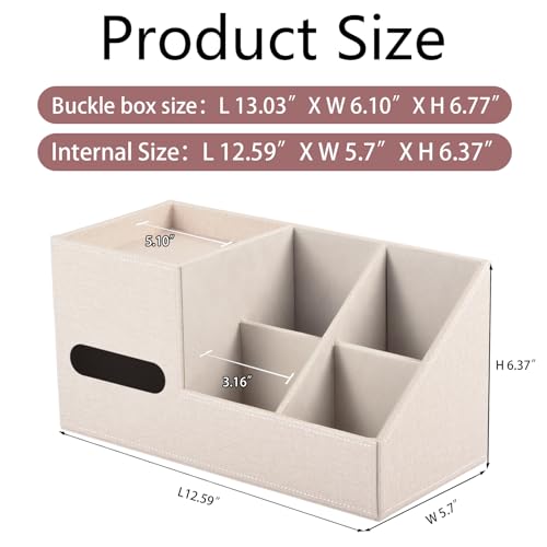 Plus Size Tissue Box Cover-Square Linen Tissue Cover with Side Storage and Tray,Modern Makeup Organizer,Leather Tissue Holder Decorative Cube Organizer for Living Room Vanity NightStand Office,Beige - color: Beige