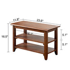 XKZG Storage Bench Wooden Shoe Rack Bench Rustic Solid Wood Entryway Bench (Brown,23.6") - color: Brown, size: 23.6"W x 11.8"D x 16.5"H