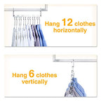 HOUSE DAY 10.5 Inch Closet Space Saving Wardrobe Clothing Magic Hangers Oragnizer Heavy Chrome Hangers, Updated Hook Design Pack of 8 - size: 8 Pack