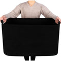 MINTWOOD Design 22in Extra Large Blanket Basket Holder Living Room, Rectangle Rope Woven Storage Basket with Handles for Laundry, Pool Towels, and Shoes, Dog Toy Organizer Bin Box, Full Black - color: Full Black