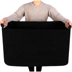 MINTWOOD Design 22in Extra Large Blanket Basket Holder Living Room, Rectangle Rope Woven Storage Basket with Handles for Laundry, Pool Towels, and Shoes, Dog Toy Organizer Bin Box, Full Black - color: Full Black