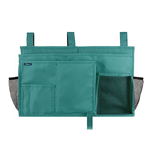 Surblue Caddy Hanging Organizer Bedside Storage Bag for Bunk and Hospital Beds, Teal, L - color: R-Teal, size: Large