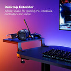 ARES WING Clamp-On Desk Extender & Monitor Shelf – 15" x 9.8" Space Booster, Freestanding or Clamp Mount, Holds 44 lbs, No Drill Desktop Organizer for Office/Gaming, Black - size: 15“, style: no hook