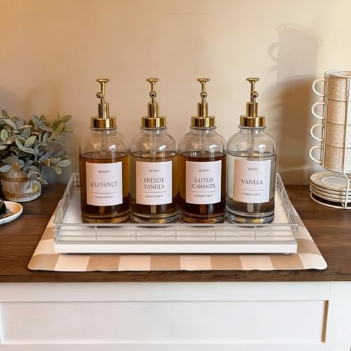 Large Bathroom Vanity Tray – 13" x 8" Oak Decorative Wooden Tray for Bathroom Countertop & Vanity Organizer, Wood Tray for Perfume, Skincare & Accessories Storage, Vanity Dresser Decor Sliver & White - color: Silver, size: 13" x 8" x 2"