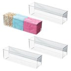 iDesign Magnetic Medium Clear Plastic Organizer Bins for Laundry Room Storage - 4-Pack - size: Medium, style: Pack of 4