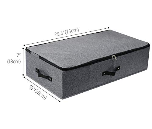 AMJ Large Under Bed Storage Containers, 3 Pack Closet Organizers Bins, Foldable Closet Organizers Storage for Blankets, Towels, Comforter, Sweaters, Linen Sheets, Wrapping Paper (Black Grey) - color: Black Gray, 3PCS